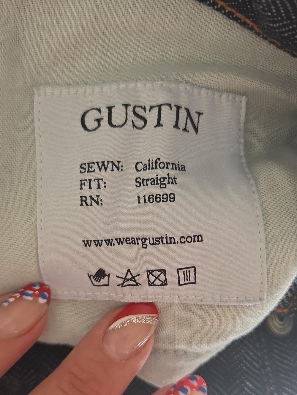 Gustin herringbone selvedge denim jeans California Straight Leg Men 36 - Picture 3 of 10
